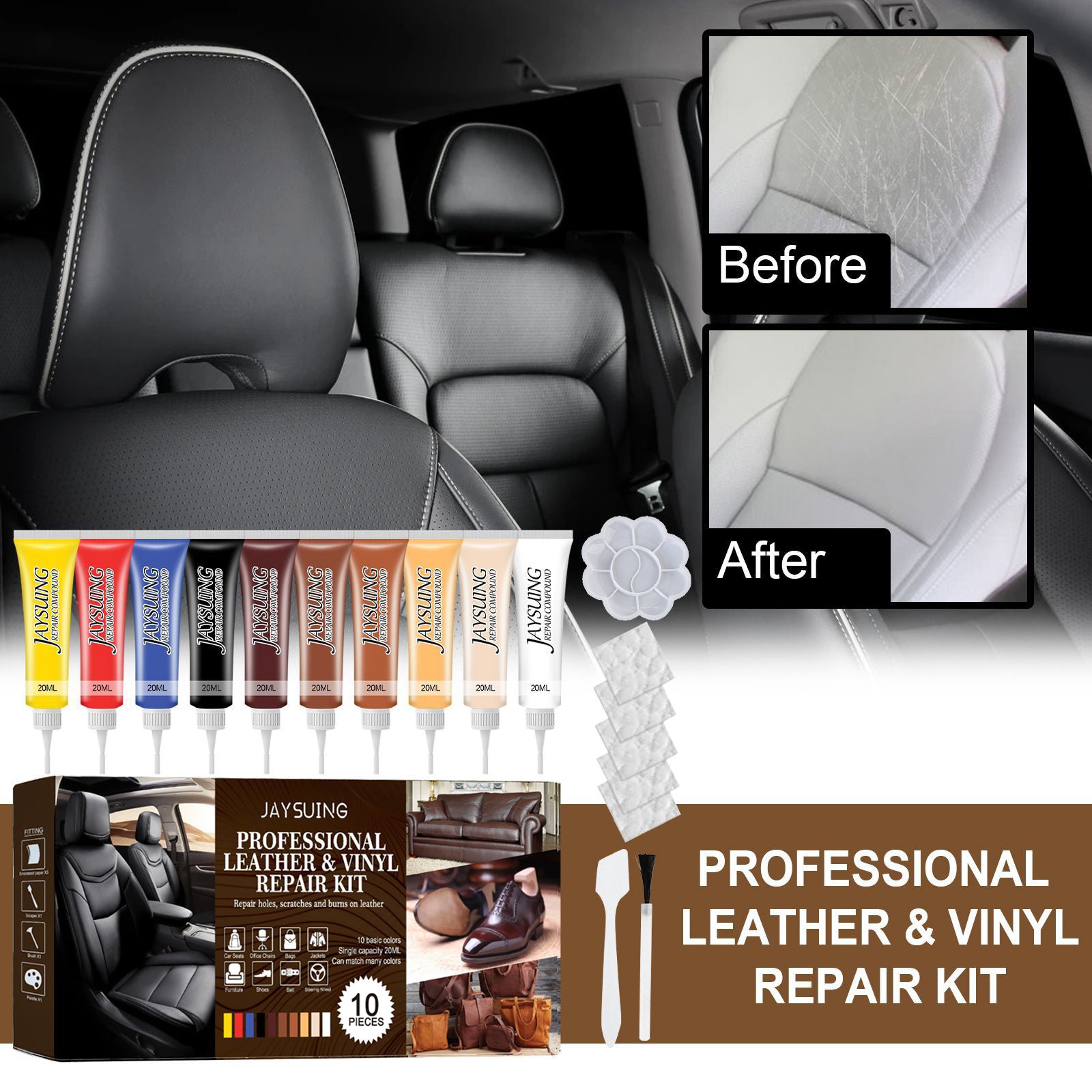 Leather Toning Cream, Set Car Leather Care Toning Leather Bag Leather Shoes Leather Refurbished Sofa