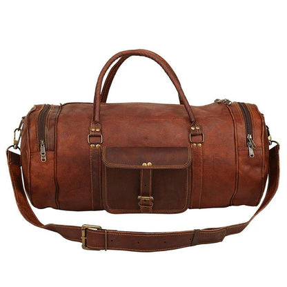 Handcrafted Classic Leather Travel Duffel Bag