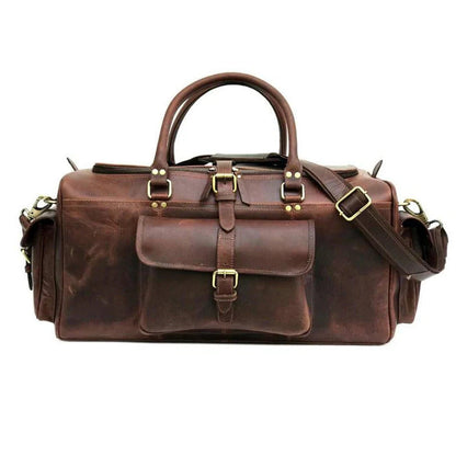 Buffalo Leather Weekender Duffle Bag