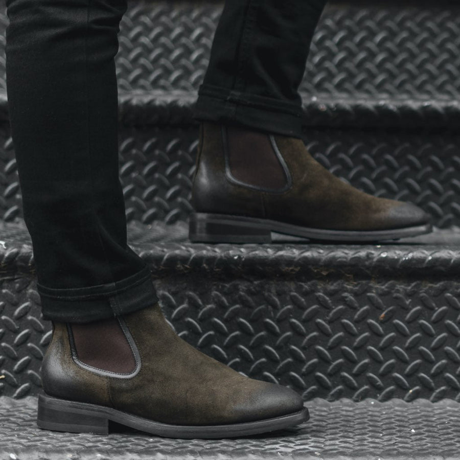 [S] Duke | Dark Olive Suede