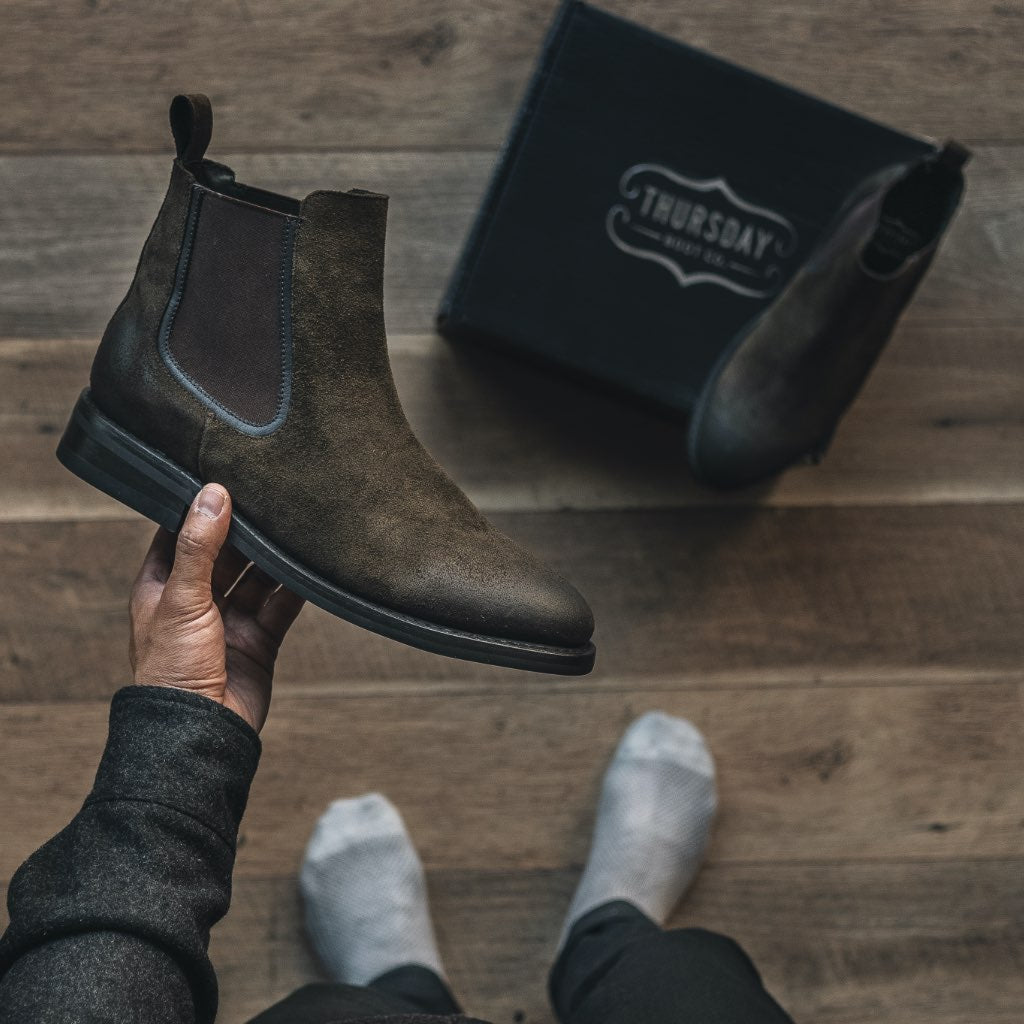 [S] Duke | Dark Olive Suede