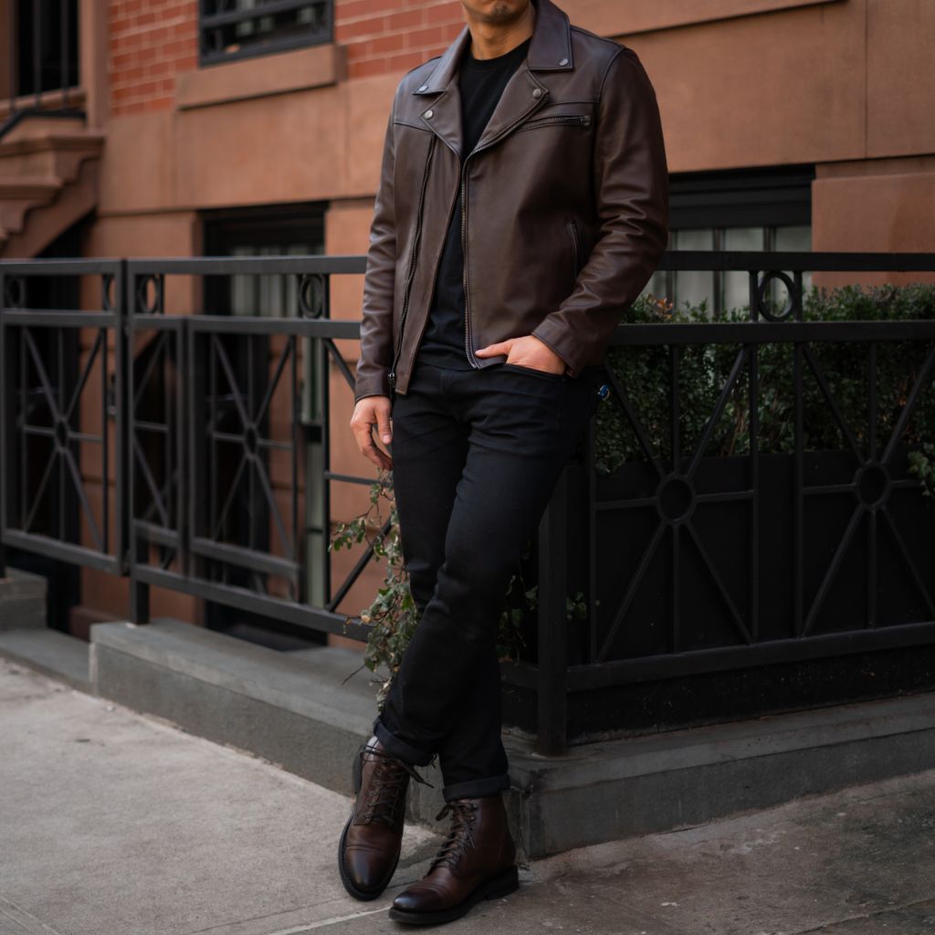 [W] Motorcycle Jacket | Old English