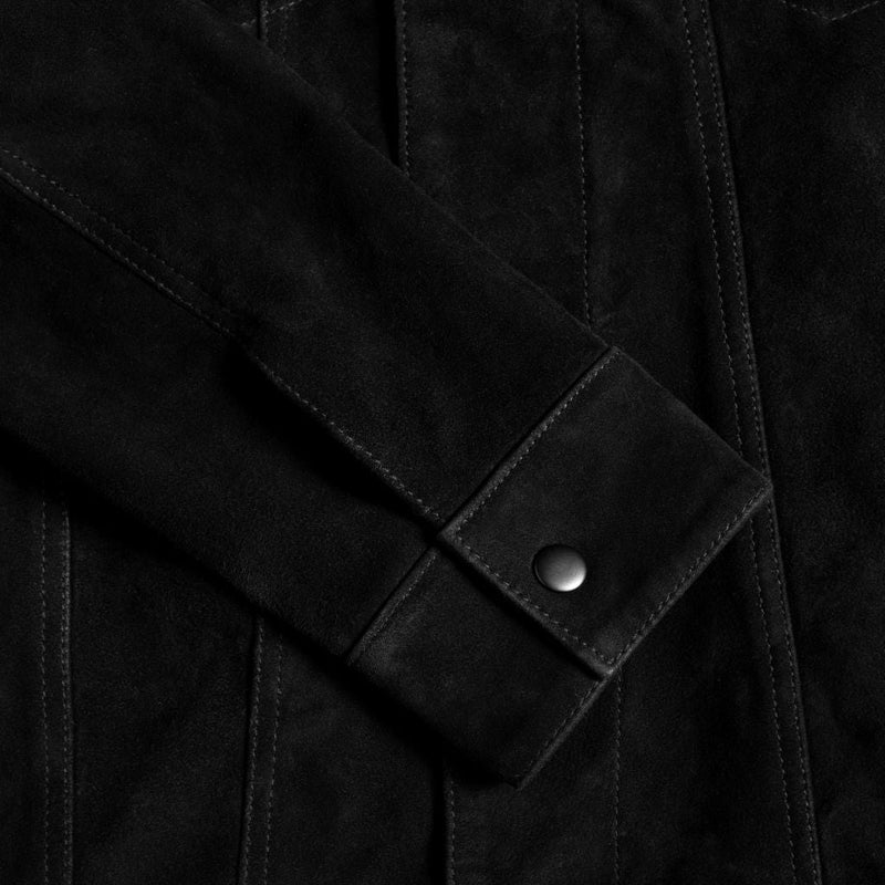 Suede Trucker Jacket | Black