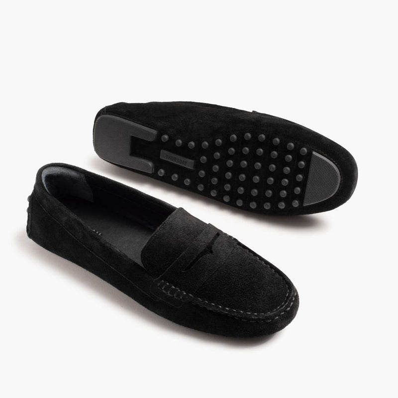 Driving Loafer | Black Suede
