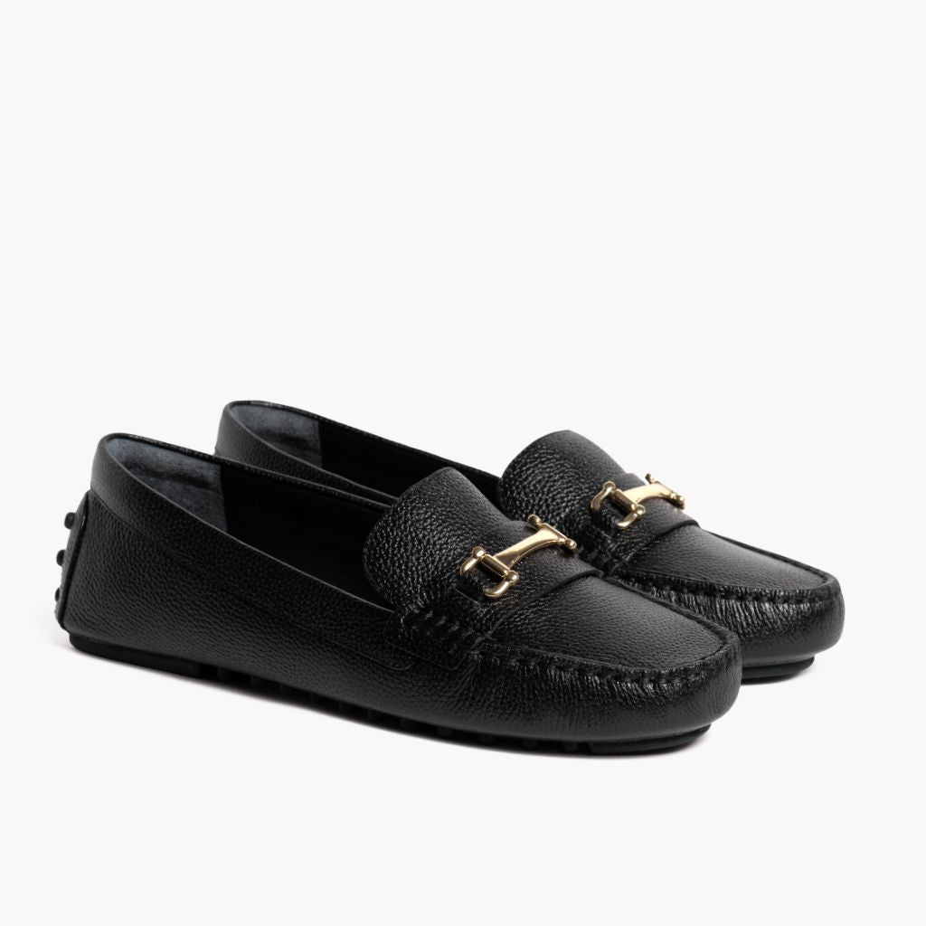 Driving Loafer | Black & Gold