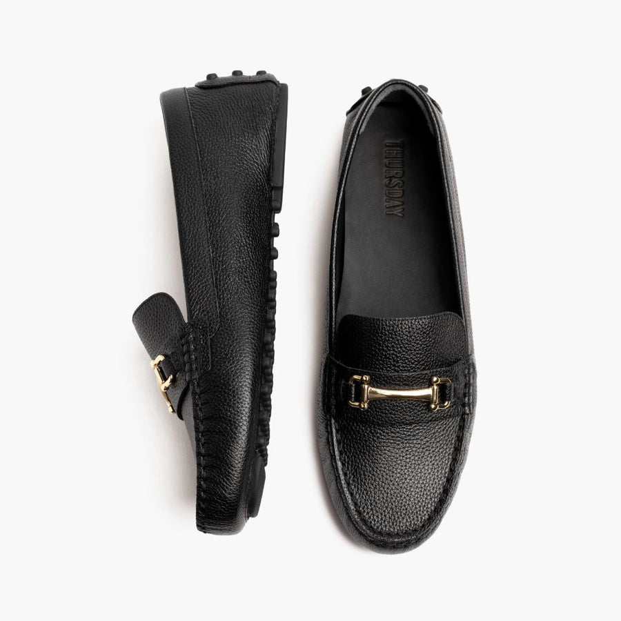 Driving Loafer | Black & Gold