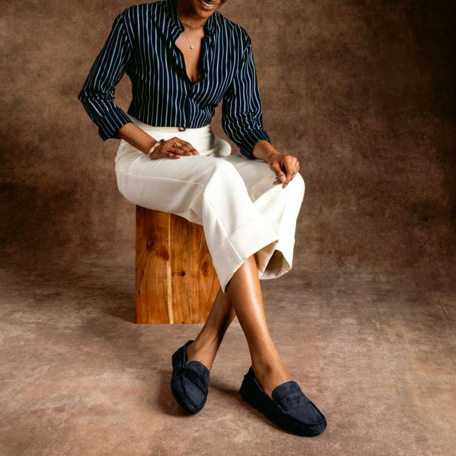 Driving Loafer | Navy Suede
