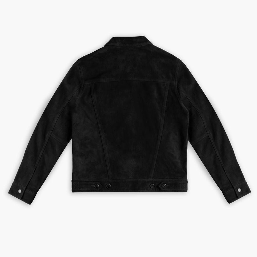 Suede Trucker Jacket | Black