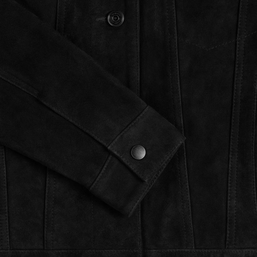Suede Trucker Jacket | Black