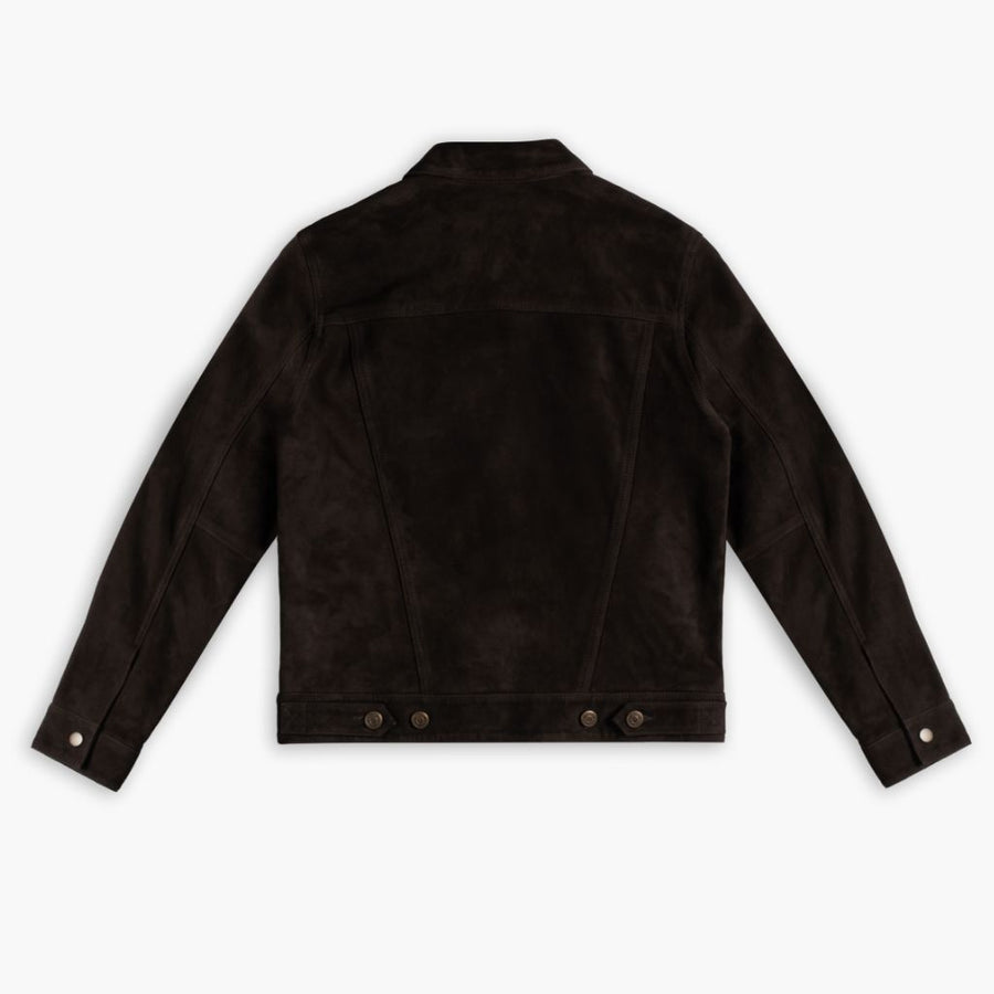 Suede Trucker Jacket | Chocolate