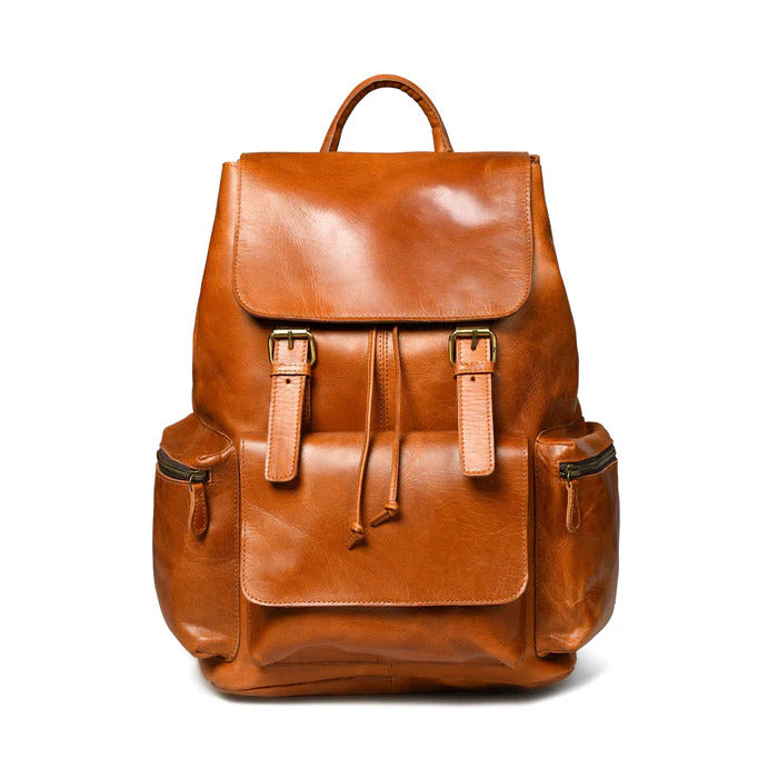 Classic Drawstring Leather Rucksack Backpack