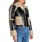 Women's Faux Fur Original Leather Cropped Jacket