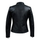 Women's Black Prison Moto Leather Jacket