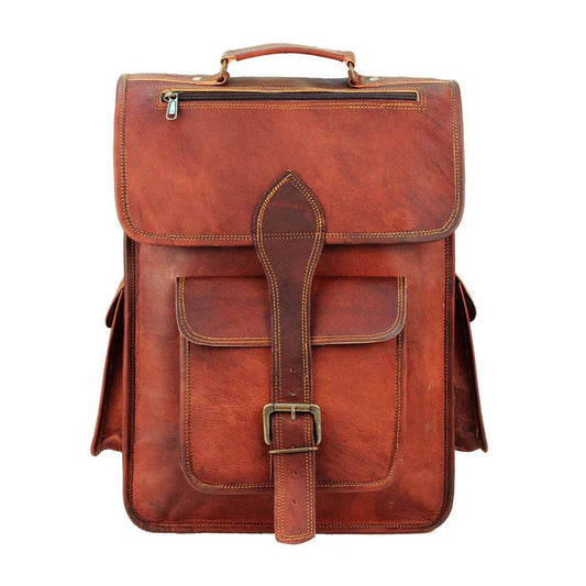 Rustic Handmade Leather Backpack