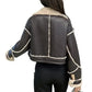 Women's Stylish High Quality Leather Cropped Jacket