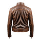 Men's Leo Distressed Brown Leather Jacket