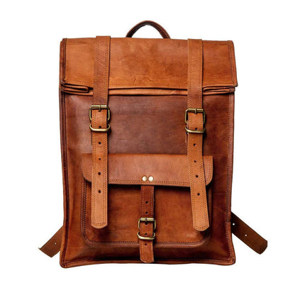 Classic Leather Rolltop Backpack