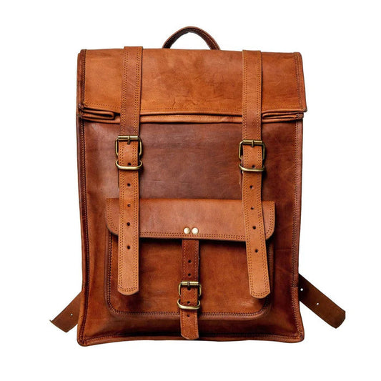 Classic Leather Rolltop Backpack