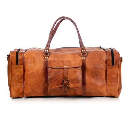 Full Grain Leather Weekender Duffel Bag