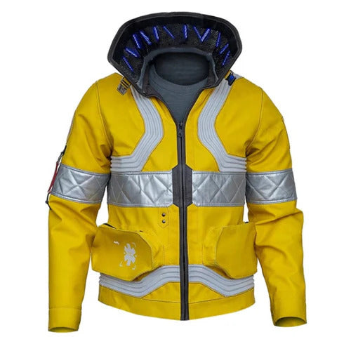 Men's Yellow Cyberpunk Edgerunners Faux Leather Jacket