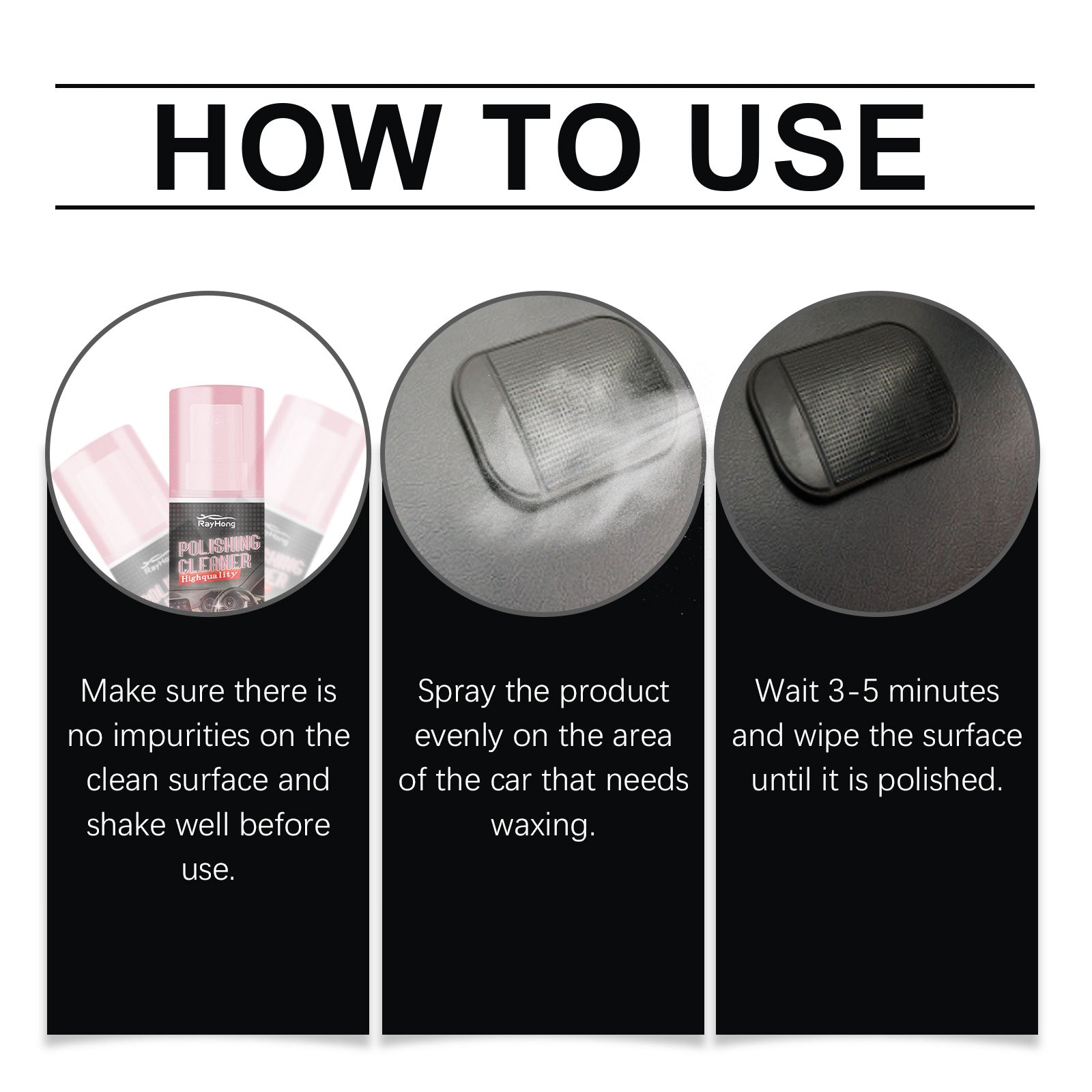 Rayhong Automotive Interior Polishing Agent, Automotive Leather Interior Maintenance, Cleaning, Care, Polishing And Refurbishment Agent