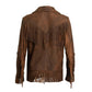 Women’s Brown Lea Fringe Leather Jacket