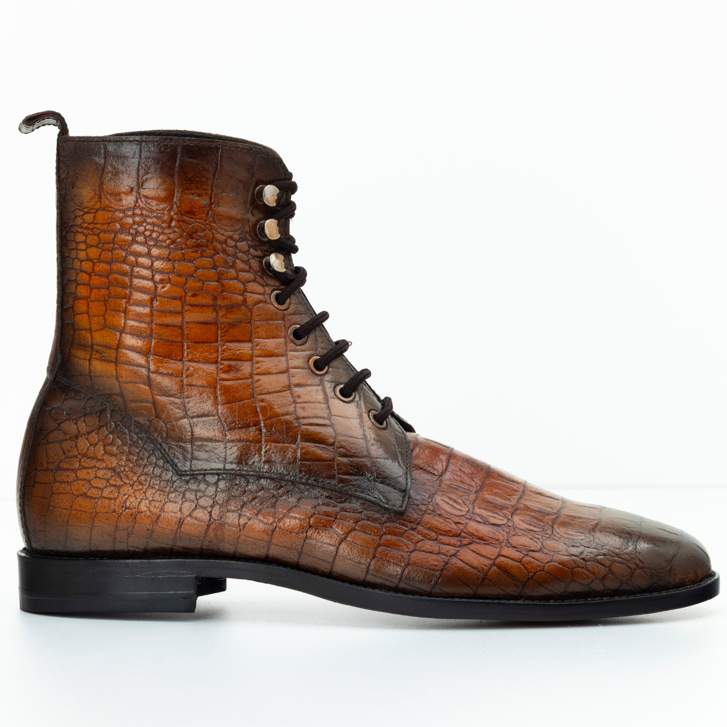 The Odran | Crocodile Texture Lace Up