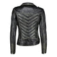 Women's Black Zip-Up Handwaxed Moto Leather Jacket