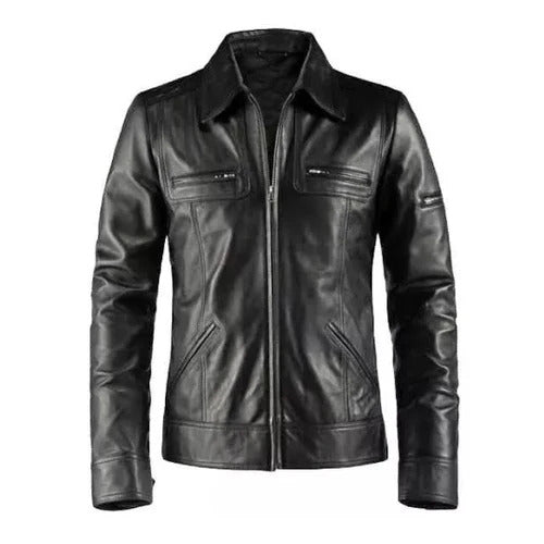 Men's Black Sable Genuine Leather Jacket