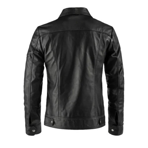 Men's Black Sable Genuine Leather Jacket