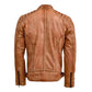 Men's Tan Nexus Leather Biker Jacket