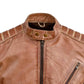 Men's Tan Nexus Leather Biker Jacket