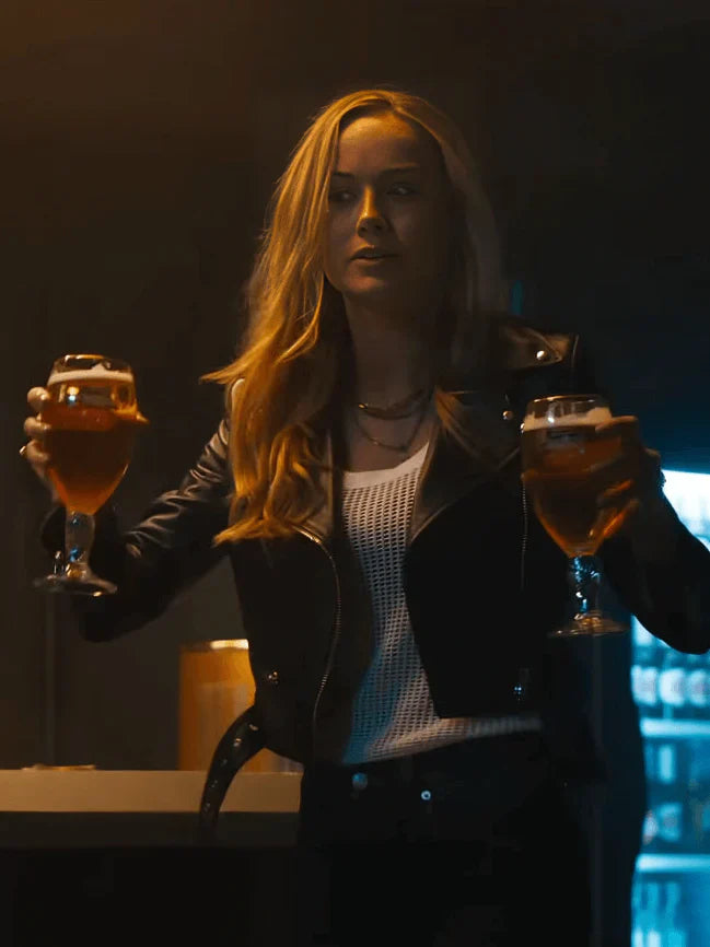 Fast X 2023 Brie Larson Black Leather Jacket (Inspired Style)
