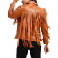 Women’s Brown Fringe Leather Jackets