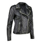 Women's Black Zip-Up Handwaxed Moto Leather Jacket