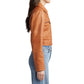 Women's Fitted Crop Moto Leather Jacket