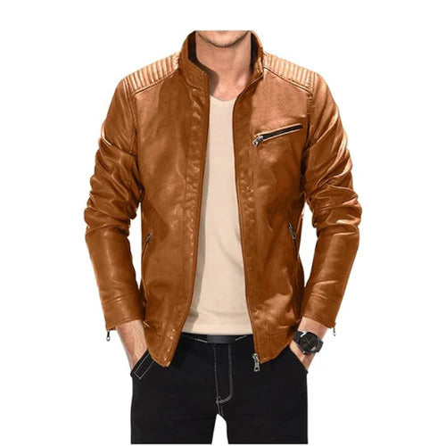 Men's Brown Vendetta Motorcycle Leather Jacket