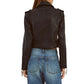 Women's Crop Style Moto Leather Jacket