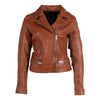 Women’s Orange Burnt Fringe Leather Jacket