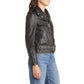 Women's Black Asymmetric Moto Leather Jacket