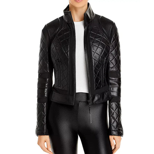 Women's Blanc Noir Moto Leather Jacket