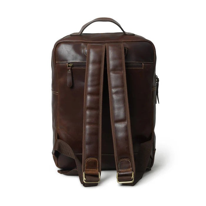 Premium Leather Backpack with Multiple Pockets