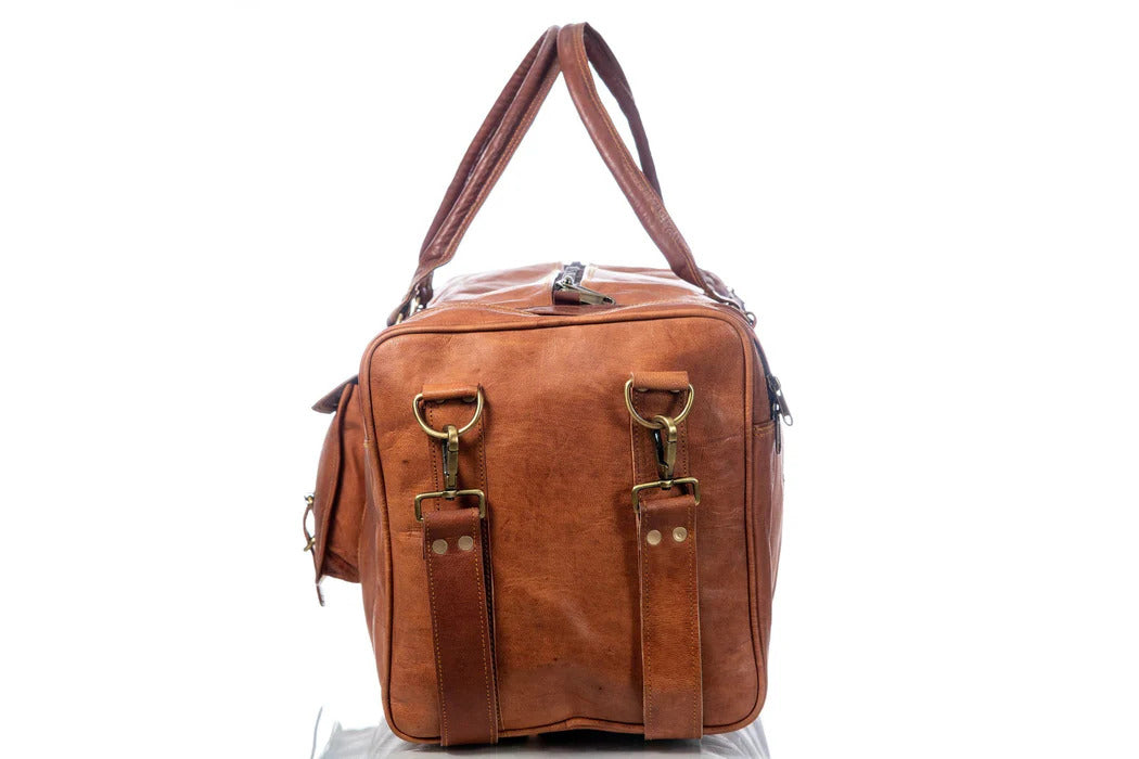 Full Grain Leather Weekender Duffel Bag