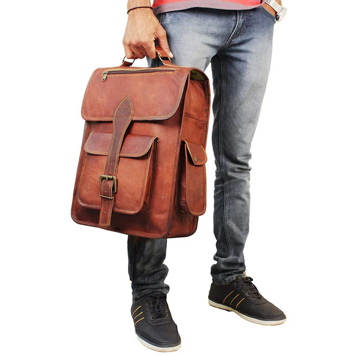 Rustic Handmade Leather Backpack