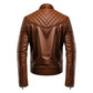 Men's Brown Racer Biker Leather Jacket