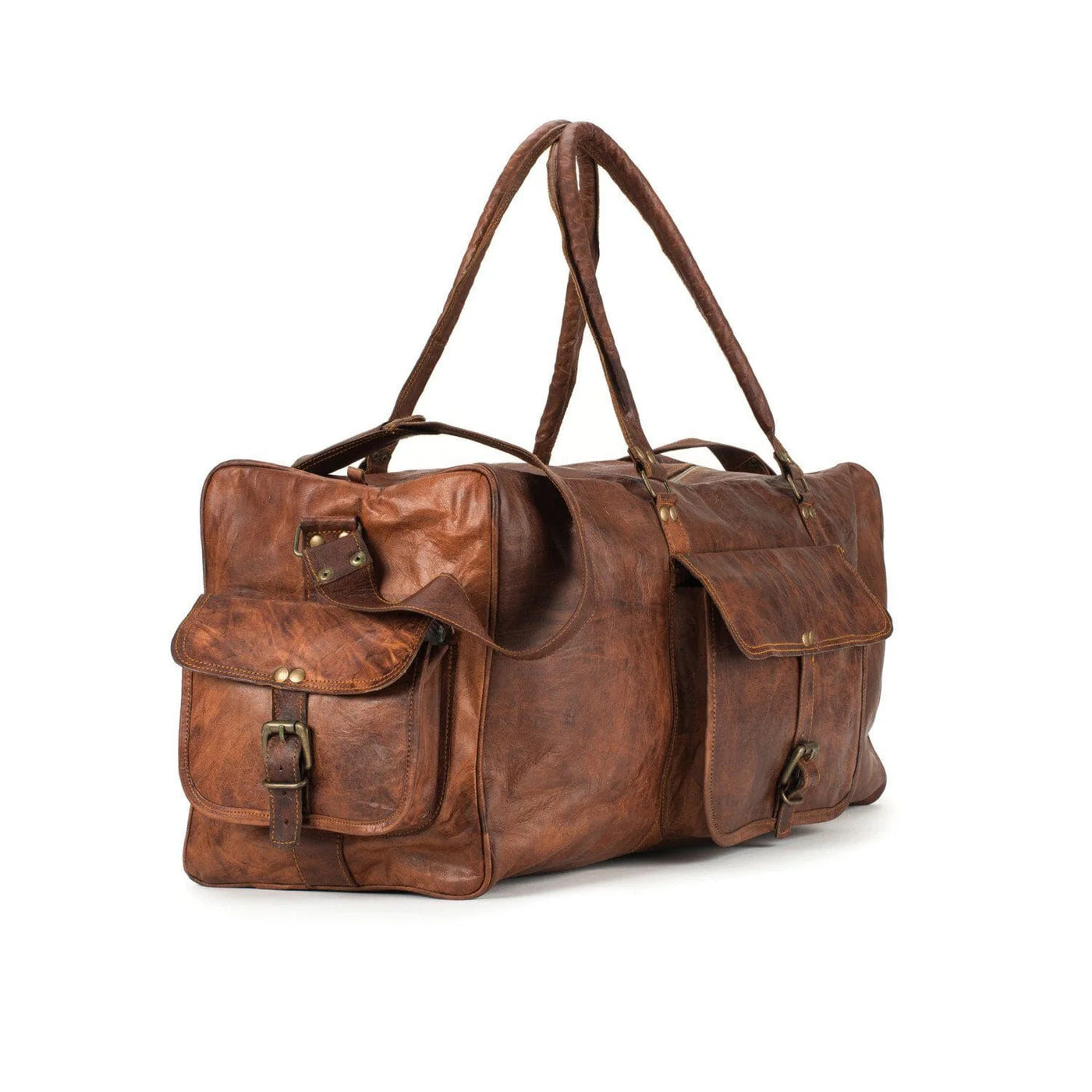 Large Vintage Leather Duffel Bag