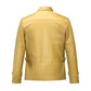 Men's Beige Burn Leather Jacket