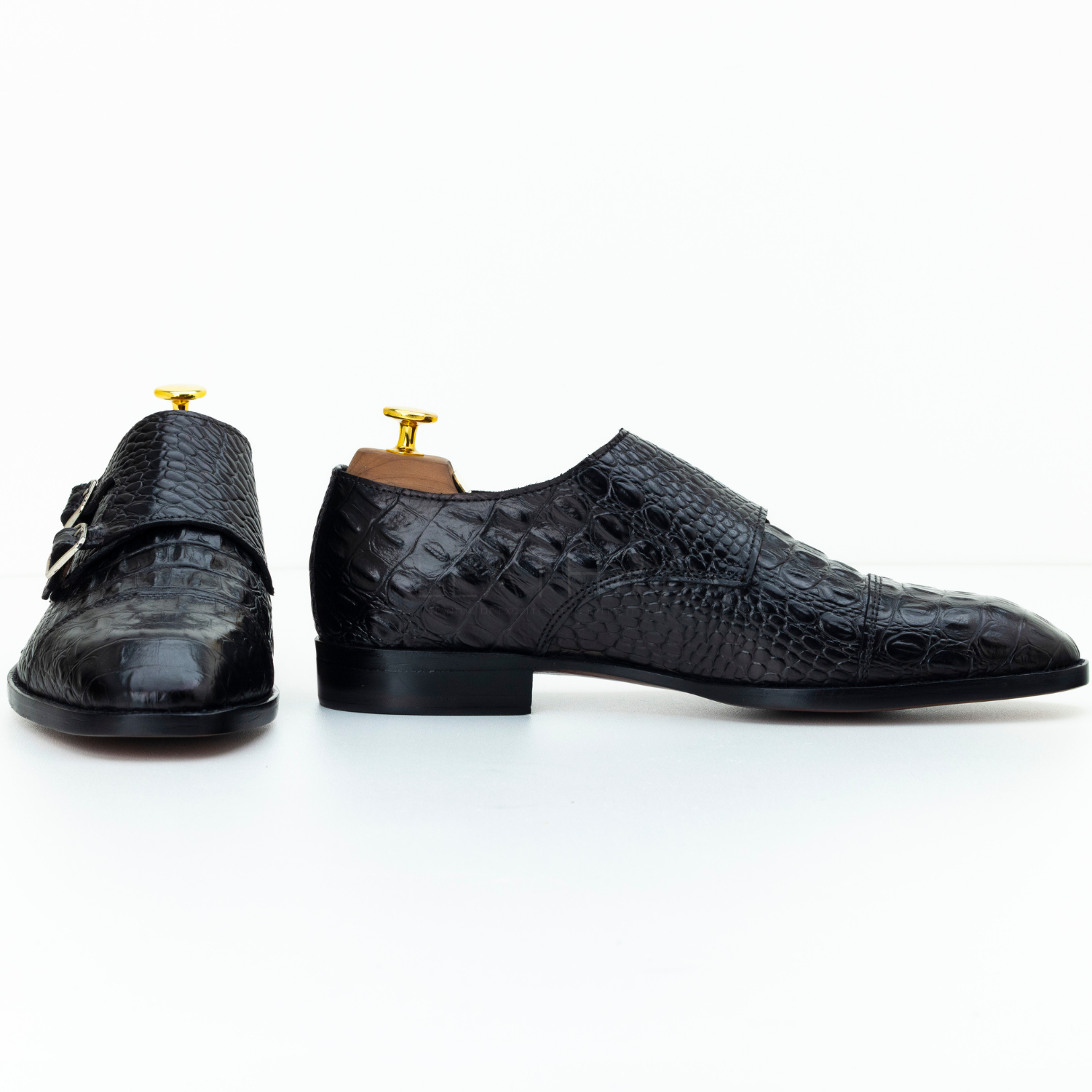 The Yvan | Black Crocodile Embossed