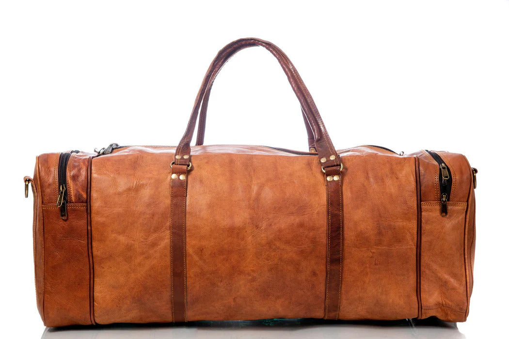 Full Grain Leather Weekender Duffel Bag