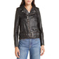 Women's Black Asymmetric Moto Leather Jacket